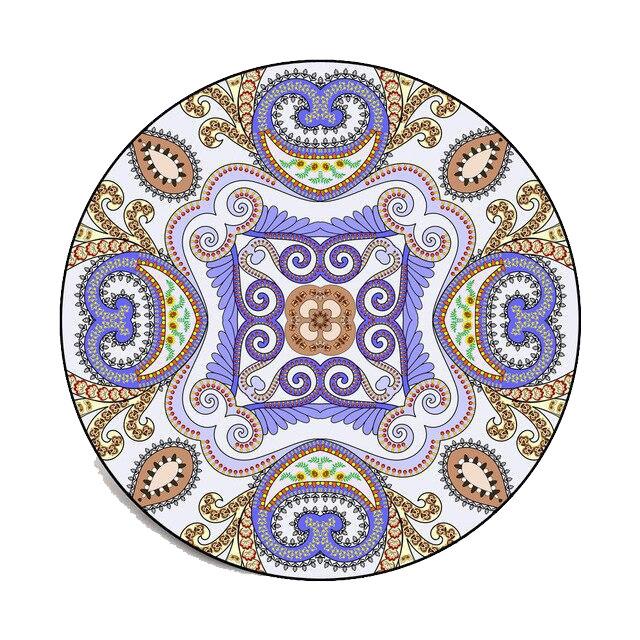 Tapis Ethnique Rond Violet