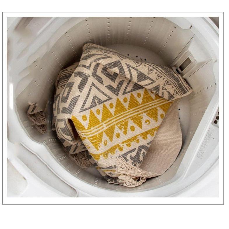 Tapis Gris Blanc Jaune