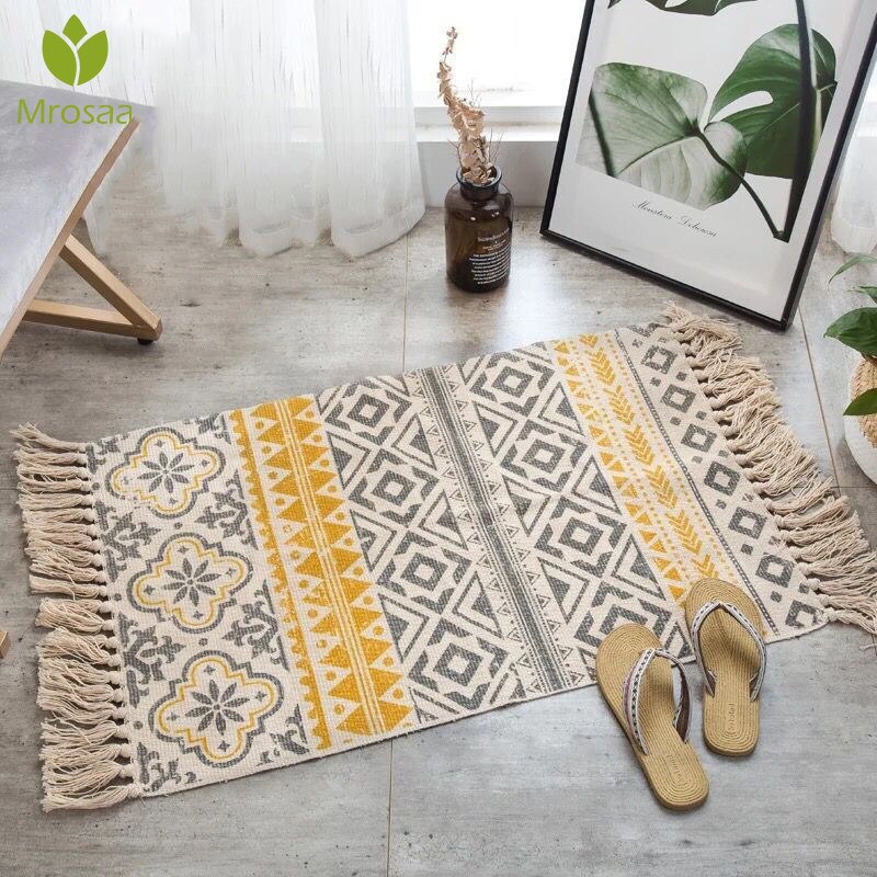 Tapis Gris Blanc Jaune