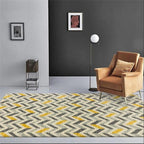 Tapis Jaune Moutarde et Gris