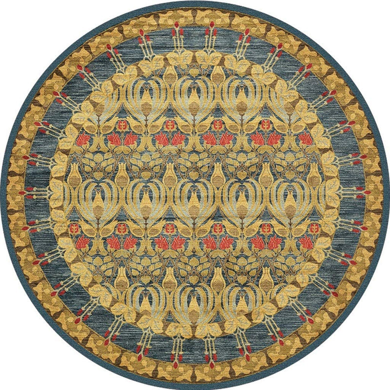 Tapis Jaune Moutarde Rond