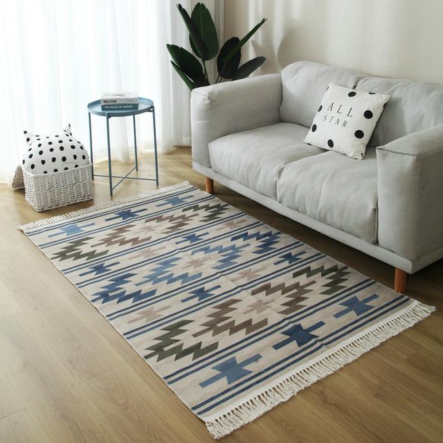 Tapis Moderne Bleu