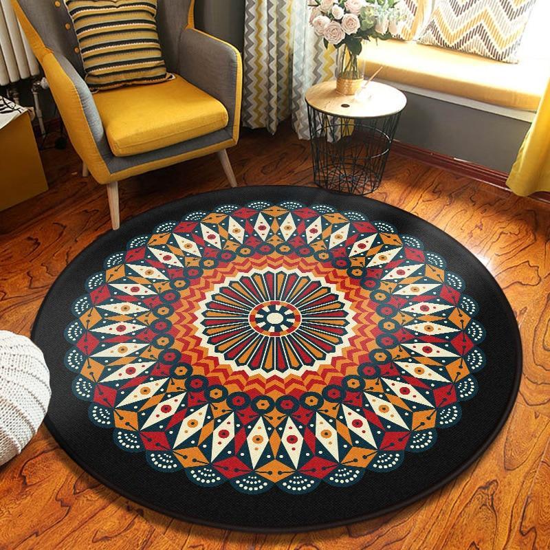 Tapis Motifs Coloré Rond