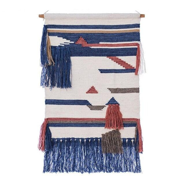 Tapis Mural Blanc et Bleu