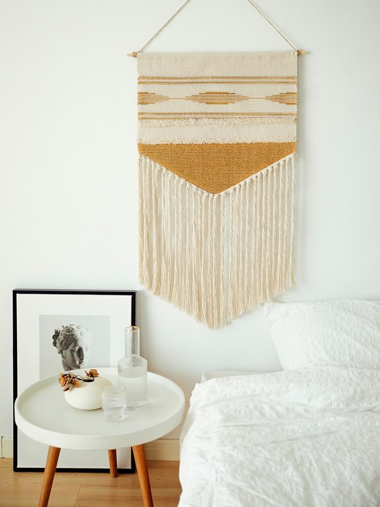 Tapis Mural Camel et Blanc