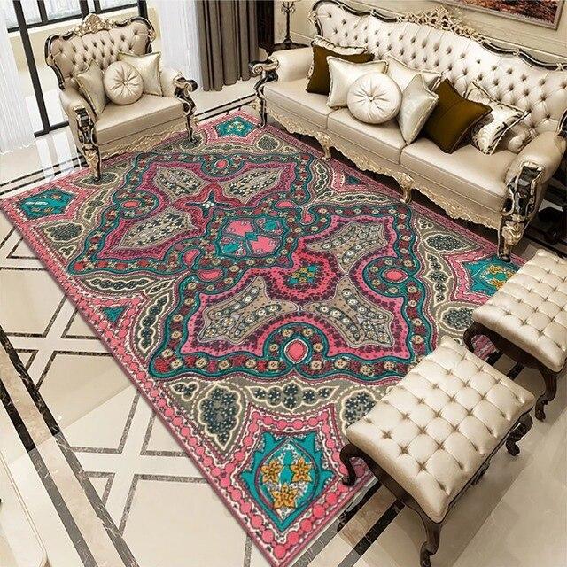 Tapis Persan Bleu et Rose