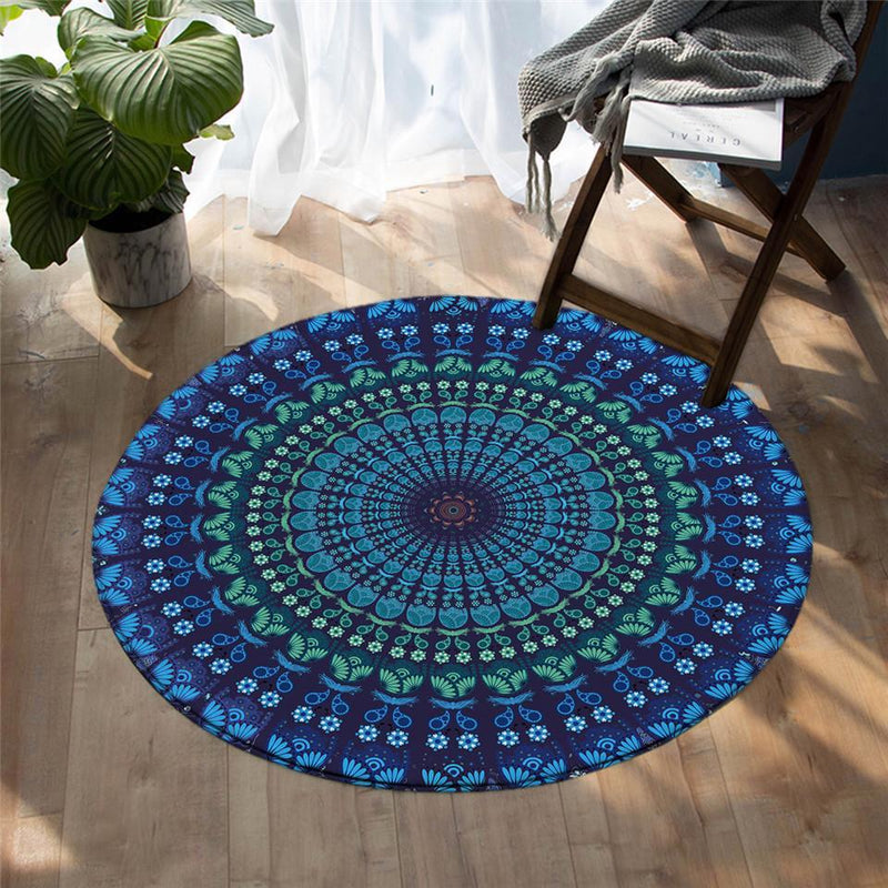 Tapis Rond Bleu Marine