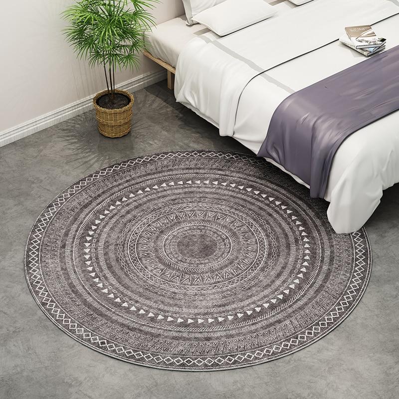 Tapis Rond Gris Anthracite
