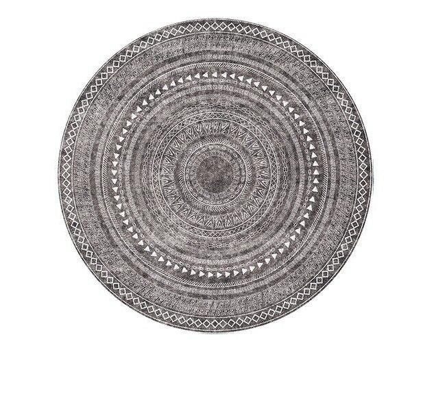 Tapis Rond Gris Anthracite