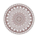 Tapis Rond Marron et Blanc