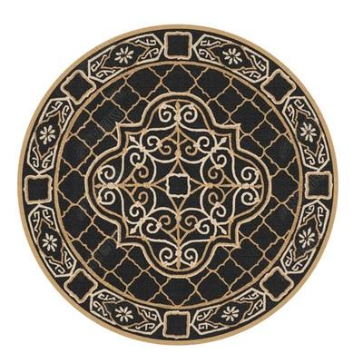 Tapis Rond Noir 180 cm