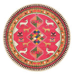 Tapis Rond Rose Fuchsia
