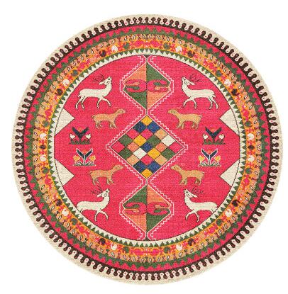 Tapis Rond Rose Fuchsia