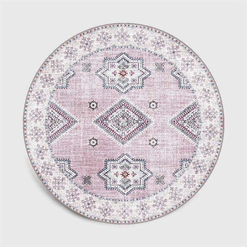 Tapis Rond Rose Poudré