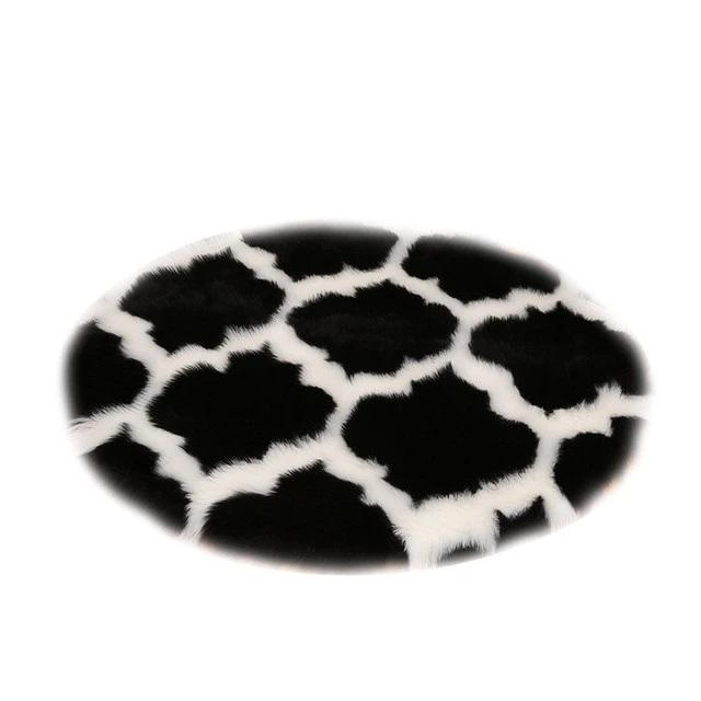 Tapis Rond Shaggy Noir