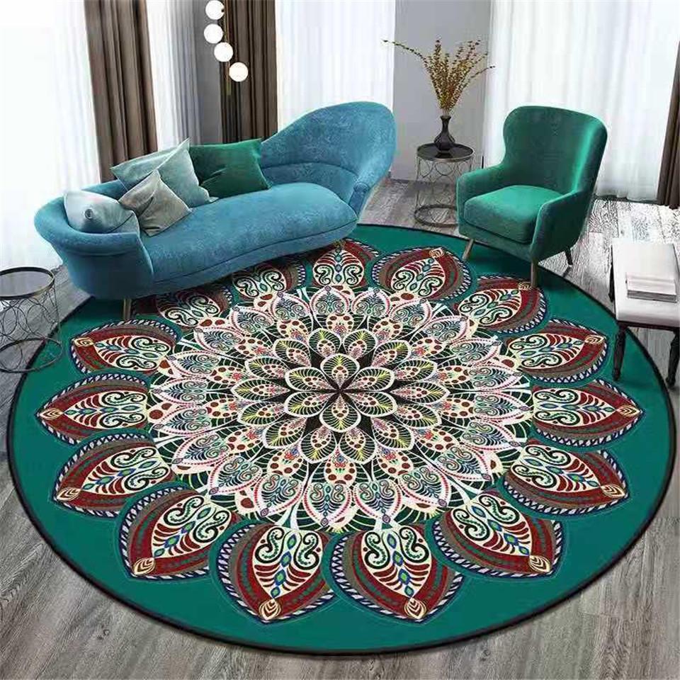 Tapis Rond Vert Foncé