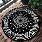 Tapis Rosace Noir 