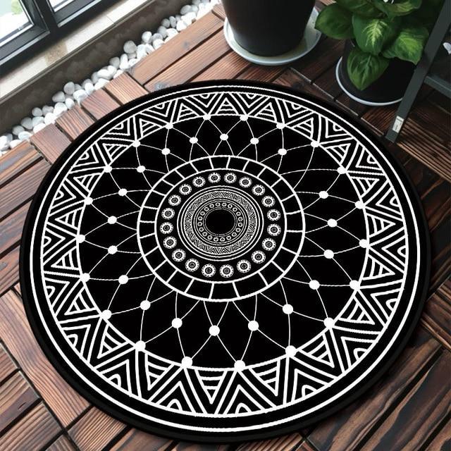 Tapis Rosace Noir 