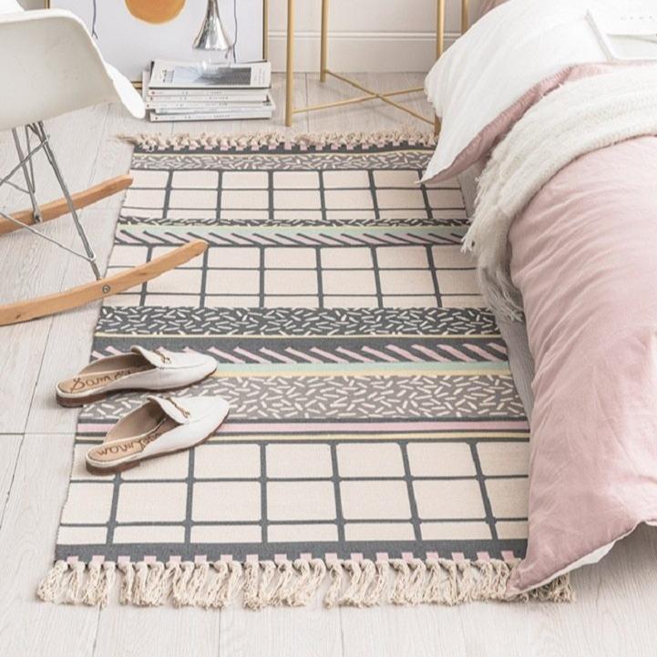 Tapis Rose Poudré et Beige