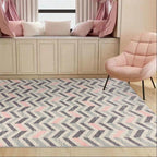 Tapis Rose Poudré et Gris