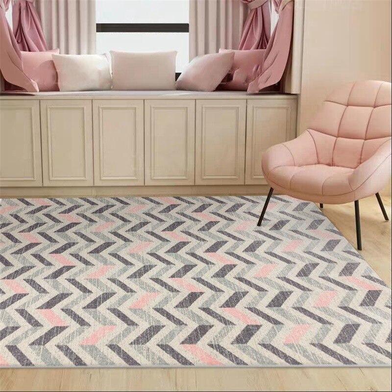 Tapis Rose Poudré et Gris