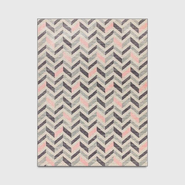 Tapis Rose Poudré et Gris