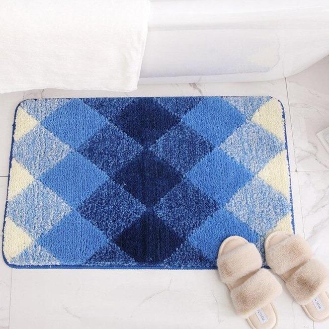 Tapis Salle de Bain Antidérapant Bleu Doux