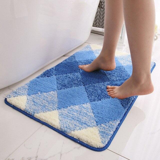 Tapis Salle de Bain Antidérapant Bleu