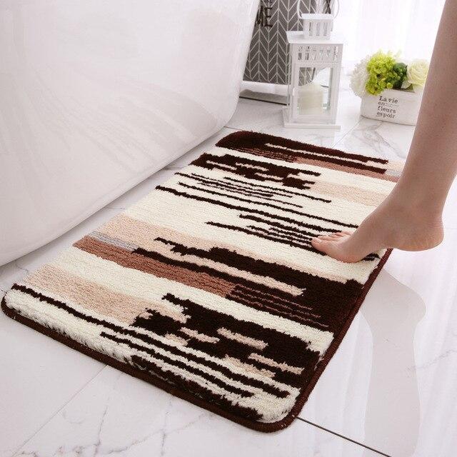 Tapis Salle de Bain Beige et Marron