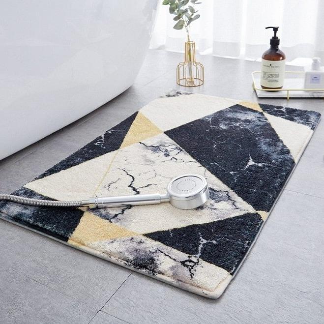 Tapis Salle de Bain Effet Marbre 