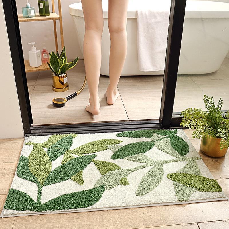 Tapis Salle de Bain Feuillage