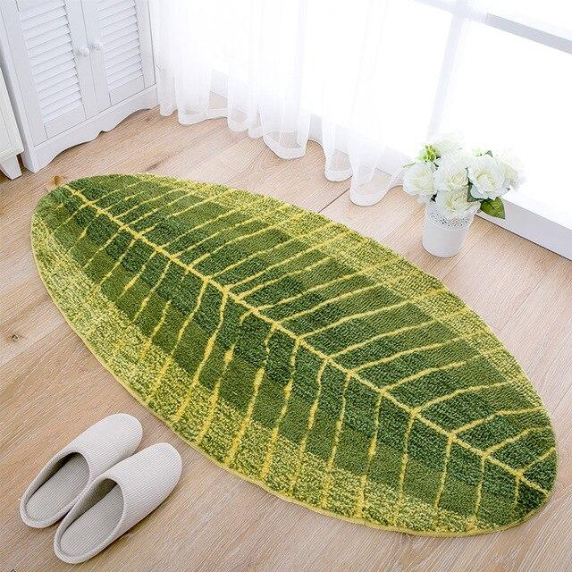 Tapis Salle de Bain Forme Feuille