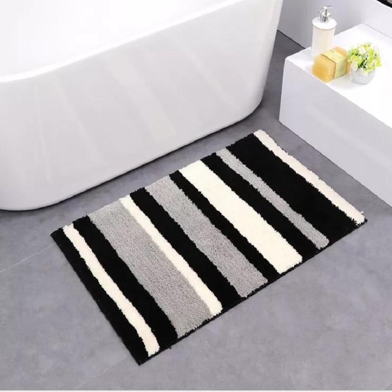 Tapis Salle de Bain Gris et Noir