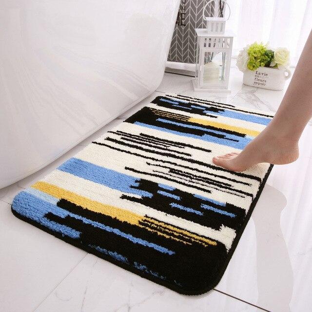 Tapis Salle de Bain Noir et Blanc Design