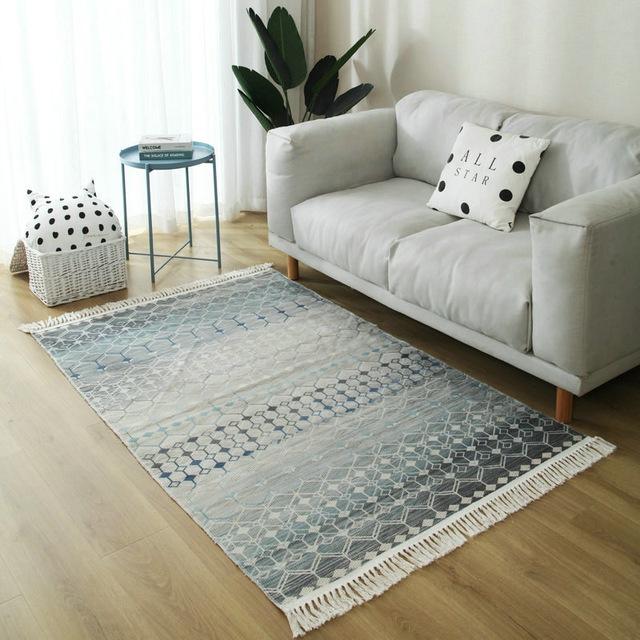 Tapis Salon Bleu Gris