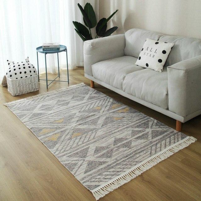 Tapis Salon Jaune et Gris