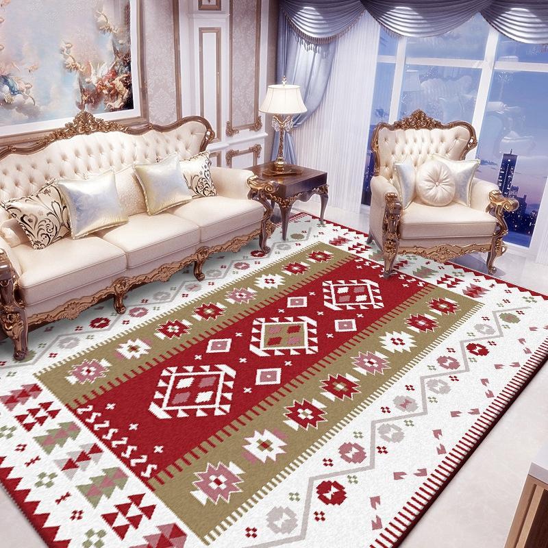 Tapis Salon Rouge et Blanc
