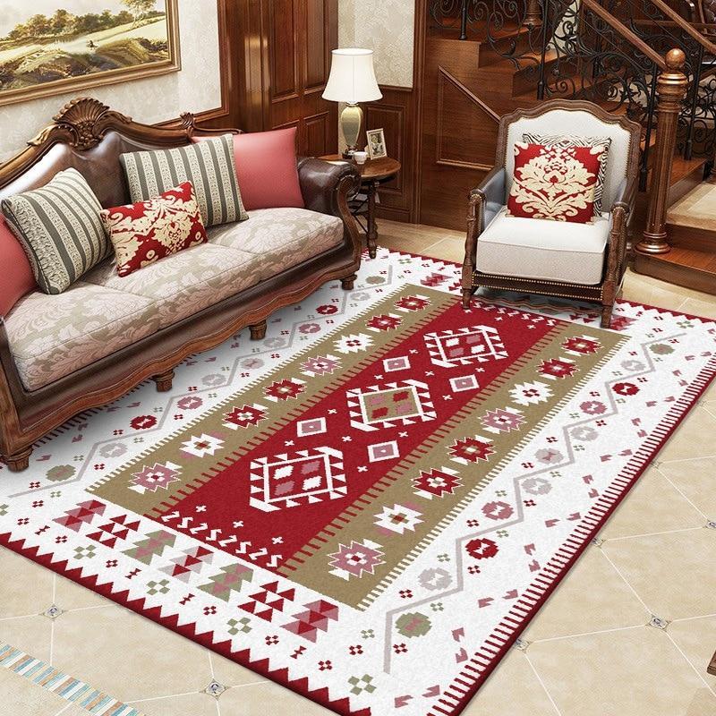 Tapis Salon Rouge et Blanc
