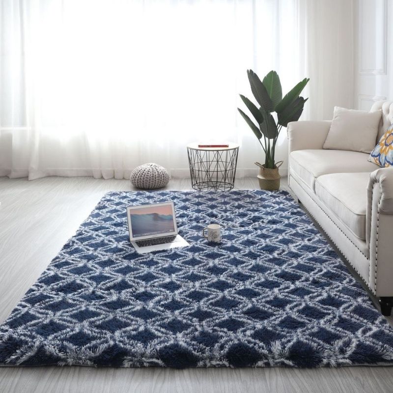 Tapis Shaggy Bleu