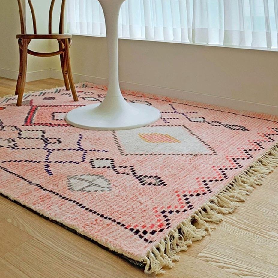 Tapis Style Berbère Rose Epais