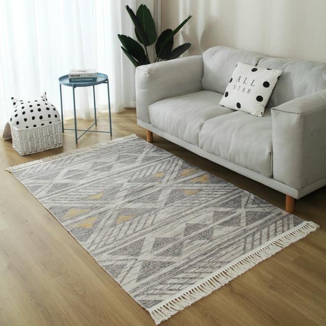 Tapis Triangle Jaune et Gris 