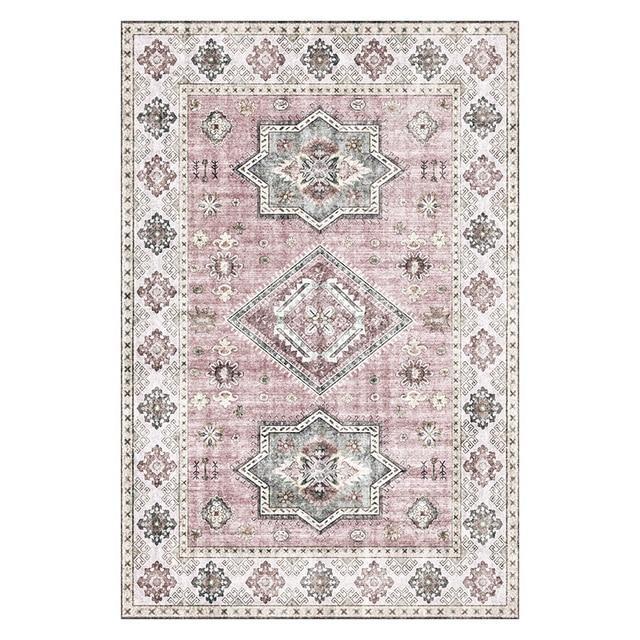 Tapis Vintage Rose et Gris