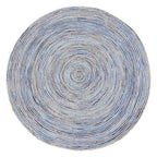 Tapis Jute Bleu Rond