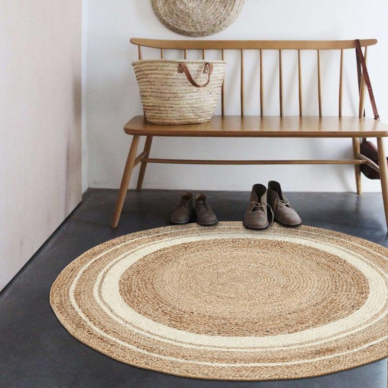 Tapis Jute et Blanc