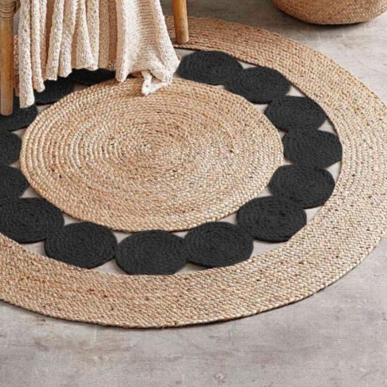Tapis Jute et Noir
