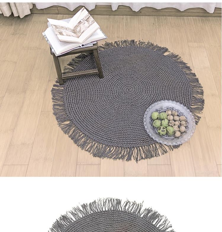 Tapis Jute Gris Rond