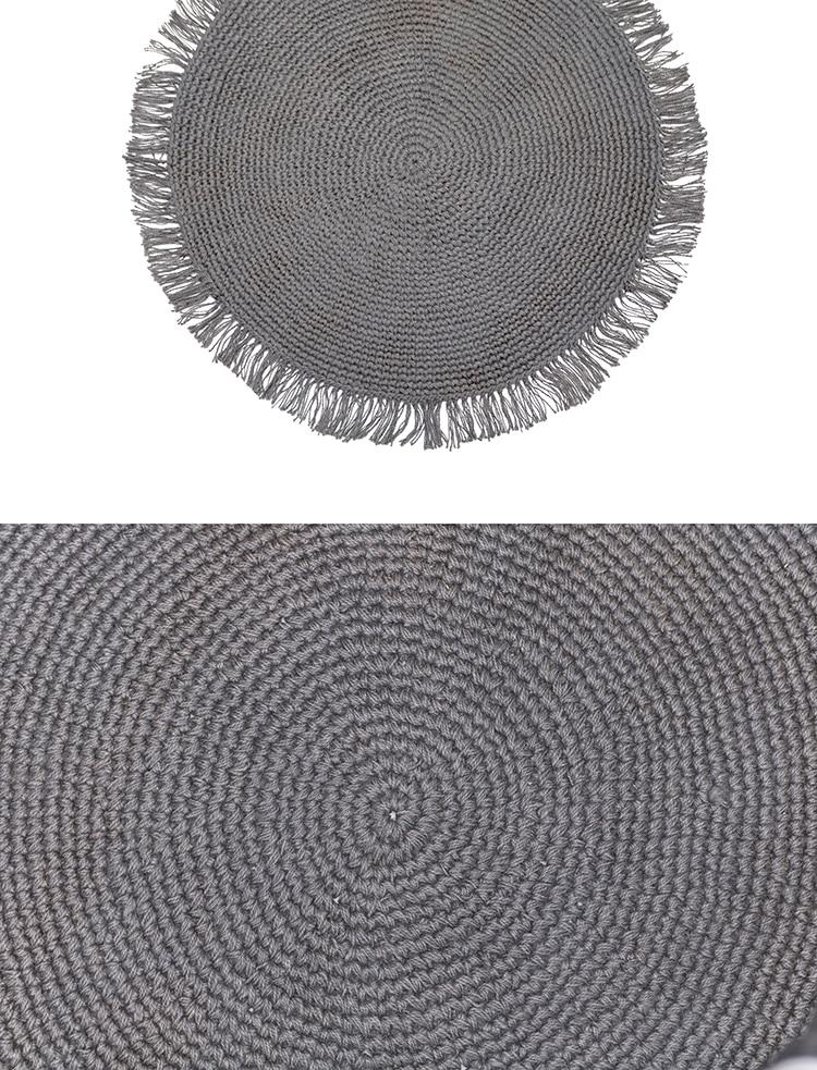 Tapis Jute Gris Rond