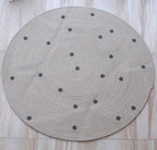 Tapis Jute Rond à Pois
