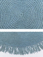 Tapis Rond Bleu Pétrole