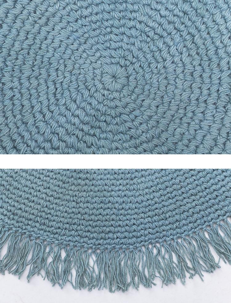 Tapis Rond Bleu Pétrole